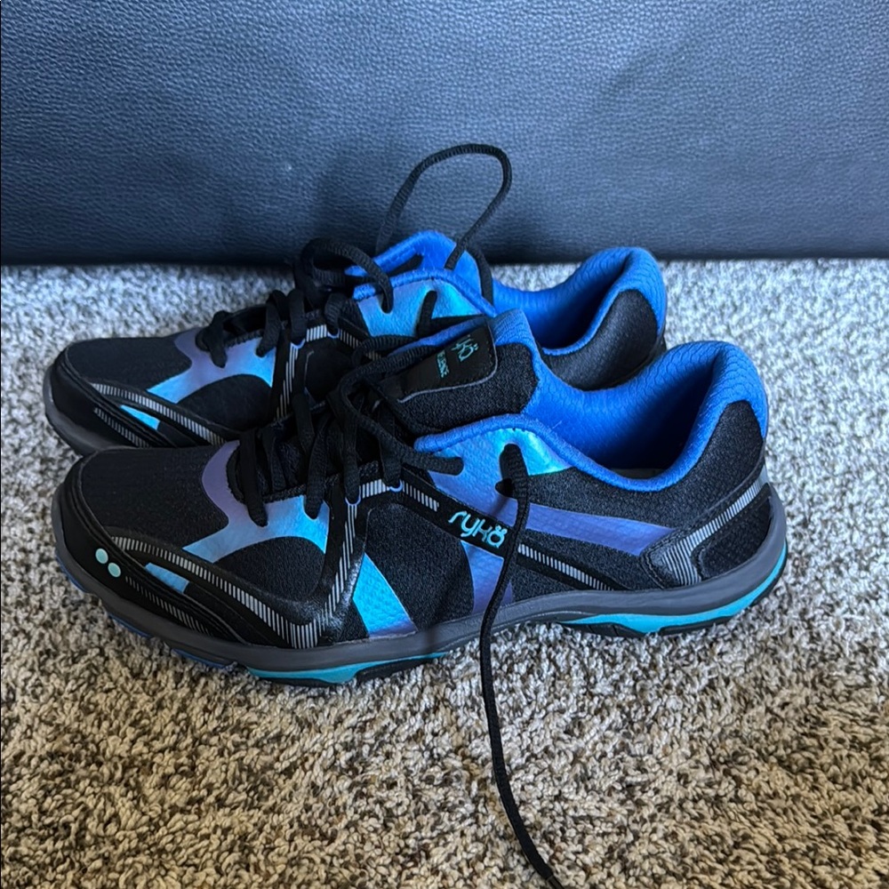 Ryka Black and Blue Athletic Shoes for Performance influence Womens 10